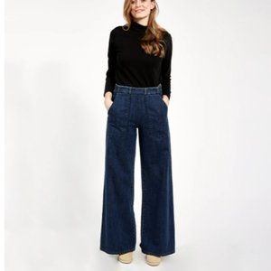 Loup Dark Indigo Long Sabrina Wide Leg Pants/Jeans